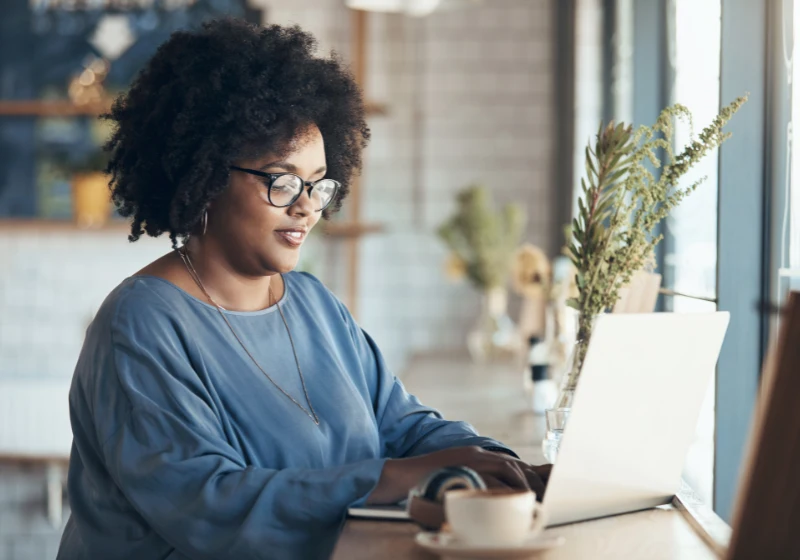 Email marketing in Kenya — reviewing a campaign on a laptop