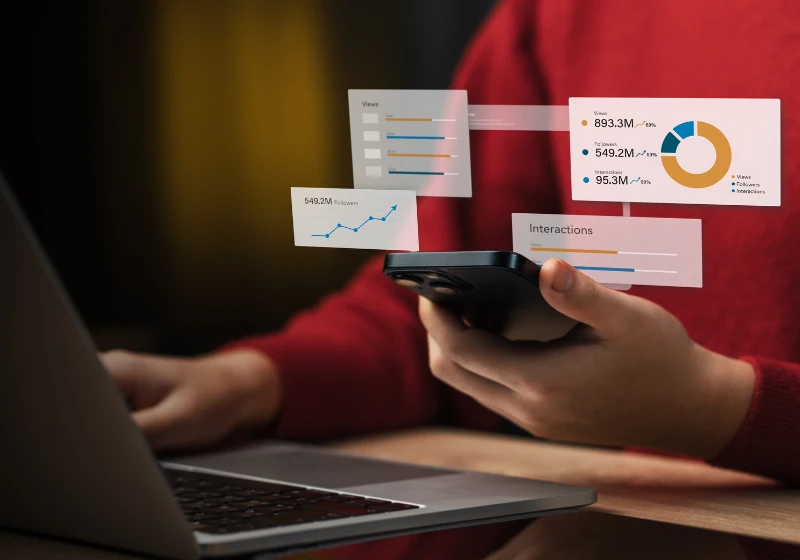 LinkedIn advertising in Kenya — campaign performance data on a phone and laptop